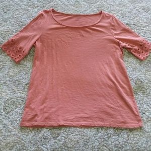 LOFT Outlet Lace Cuff Tee